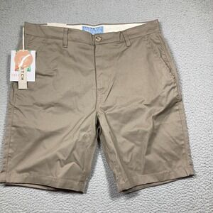 Free Planet Shorts Men's 34 Khaki 9 In. Inseam Chino Stretch Comfort NEW‎